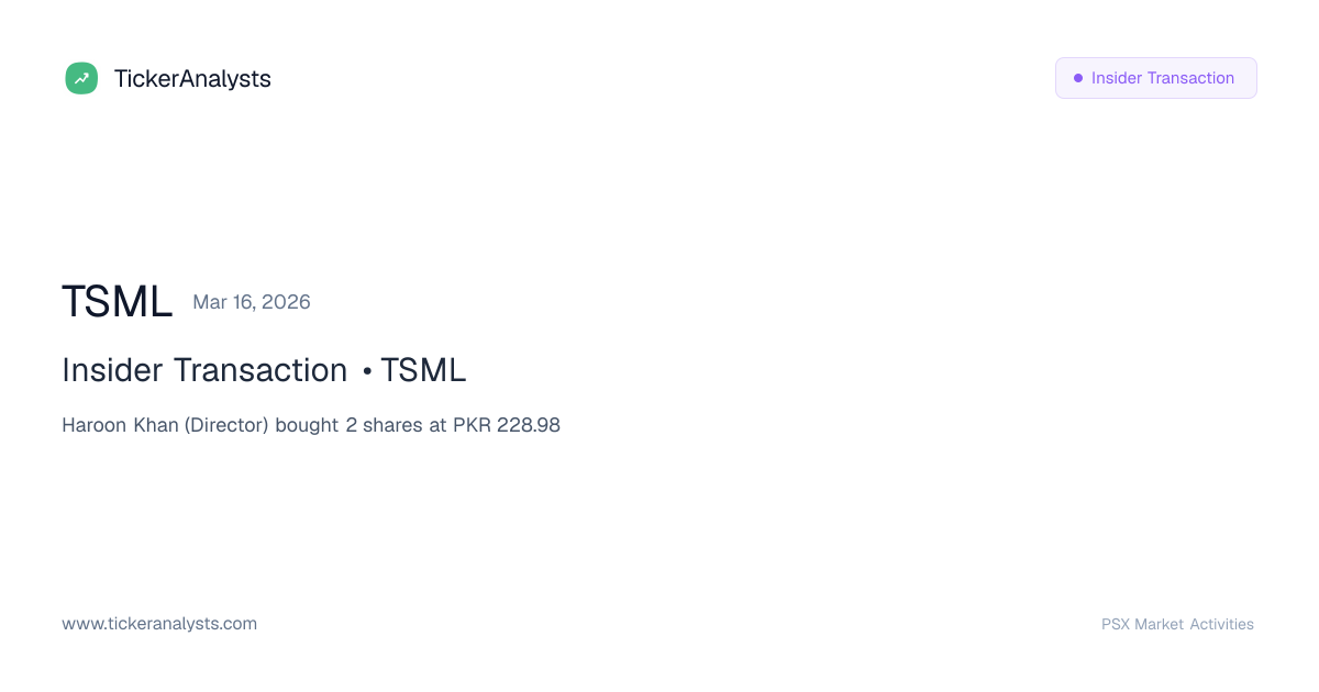 TSML: Insider Transaction • TSML - Insider Transactions | Ticker Analysts