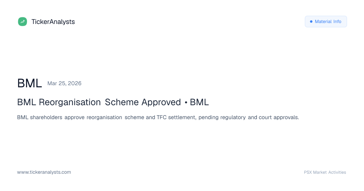 BML: BML Reorganisation Scheme Approved • BML - Material Info | Ticker ...