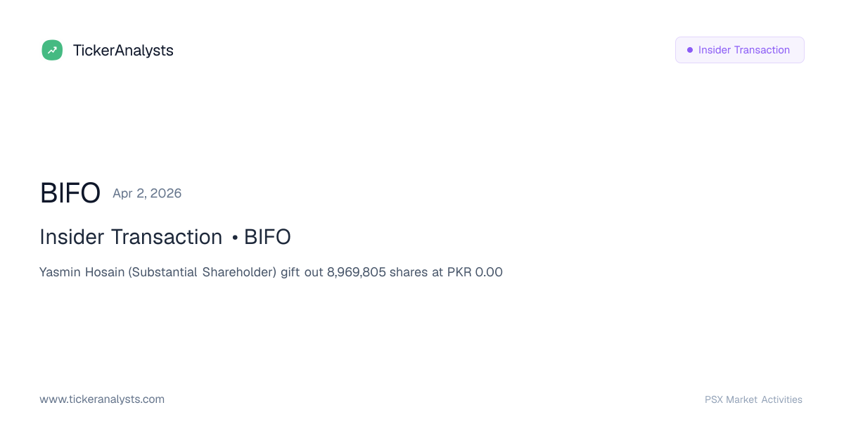 BIFO: Insider Transaction • BIFO - Insider Transactions | Ticker Analysts