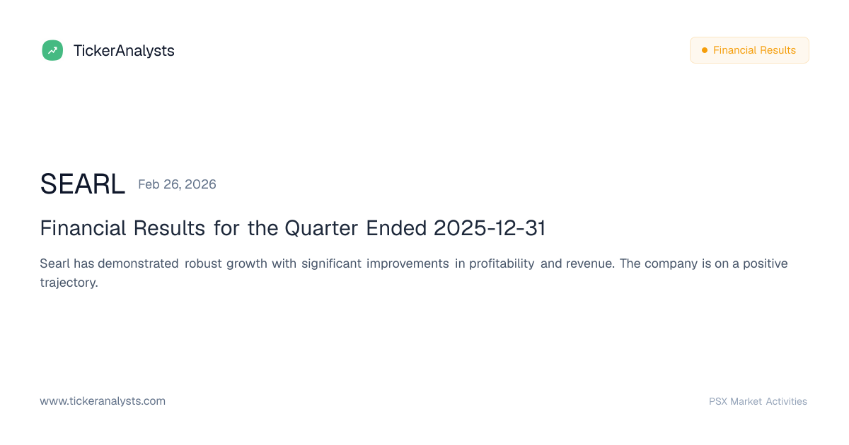 SEARL: Financial Results for the Quarter Ended 2025-12-31 - Financial ...